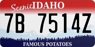 ID license plate 7B7514Z