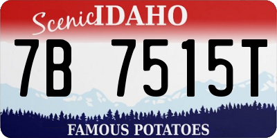 ID license plate 7B7515T