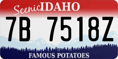 ID license plate 7B7518Z