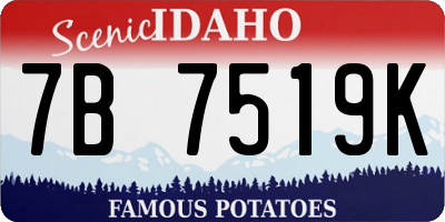 ID license plate 7B7519K