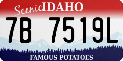 ID license plate 7B7519L