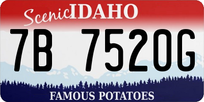 ID license plate 7B7520G