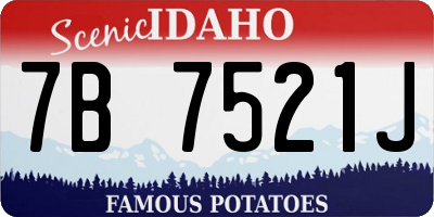 ID license plate 7B7521J