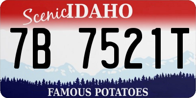 ID license plate 7B7521T