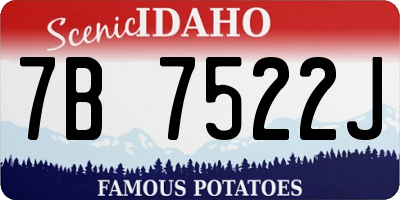 ID license plate 7B7522J