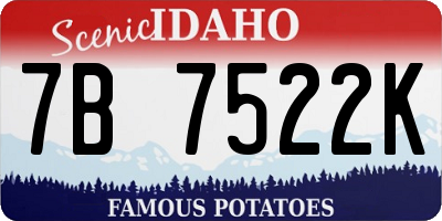 ID license plate 7B7522K