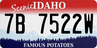 ID license plate 7B7522W