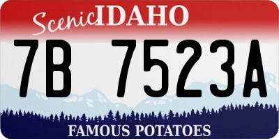 ID license plate 7B7523A