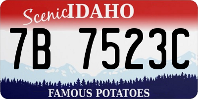 ID license plate 7B7523C