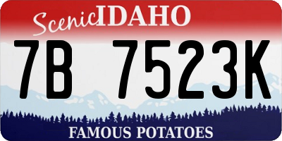 ID license plate 7B7523K