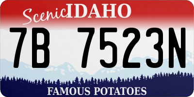 ID license plate 7B7523N