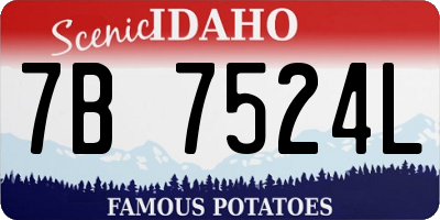 ID license plate 7B7524L