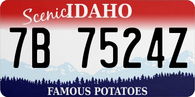 ID license plate 7B7524Z