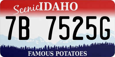 ID license plate 7B7525G