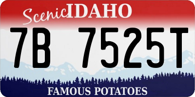 ID license plate 7B7525T