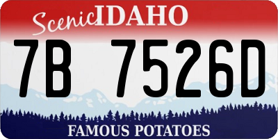ID license plate 7B7526D
