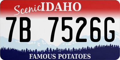 ID license plate 7B7526G