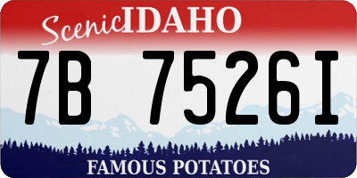 ID license plate 7B7526I