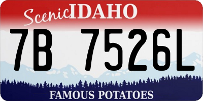ID license plate 7B7526L