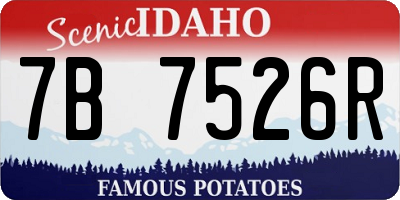 ID license plate 7B7526R