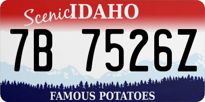 ID license plate 7B7526Z