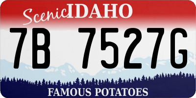 ID license plate 7B7527G