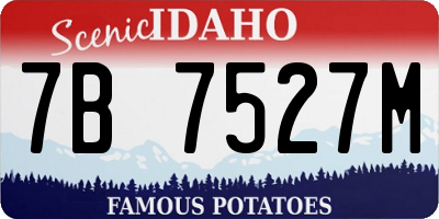 ID license plate 7B7527M