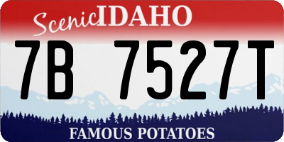 ID license plate 7B7527T