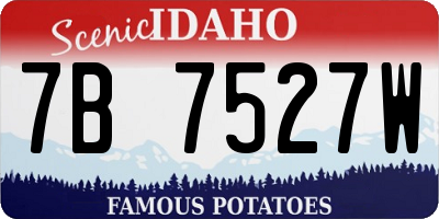 ID license plate 7B7527W
