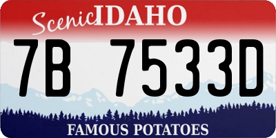 ID license plate 7B7533D