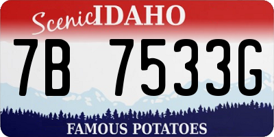 ID license plate 7B7533G