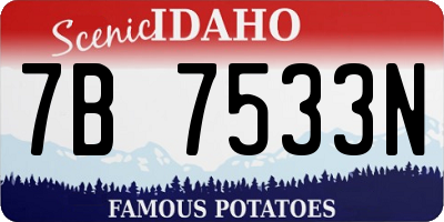 ID license plate 7B7533N