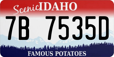 ID license plate 7B7535D