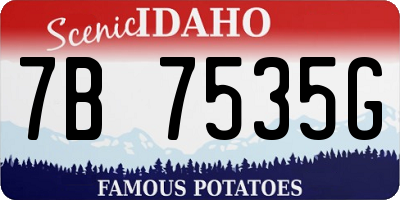 ID license plate 7B7535G