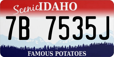 ID license plate 7B7535J