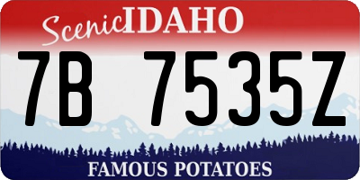 ID license plate 7B7535Z