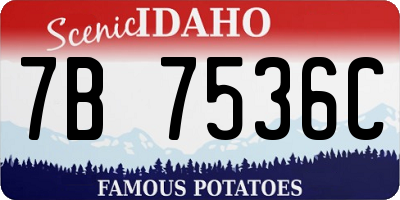 ID license plate 7B7536C