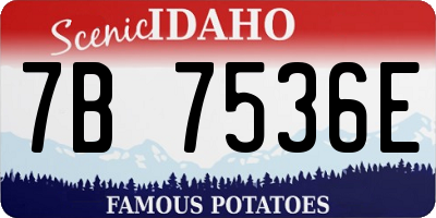 ID license plate 7B7536E
