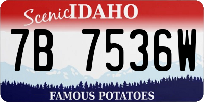 ID license plate 7B7536W