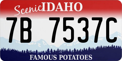 ID license plate 7B7537C