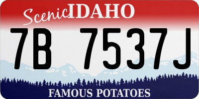 ID license plate 7B7537J