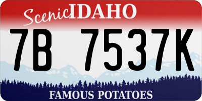 ID license plate 7B7537K