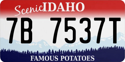 ID license plate 7B7537T