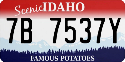 ID license plate 7B7537Y