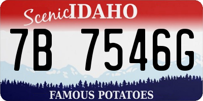 ID license plate 7B7546G