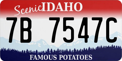 ID license plate 7B7547C