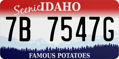 ID license plate 7B7547G