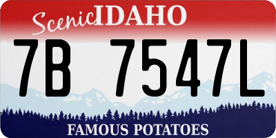 ID license plate 7B7547L