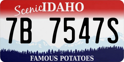 ID license plate 7B7547S