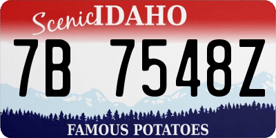 ID license plate 7B7548Z